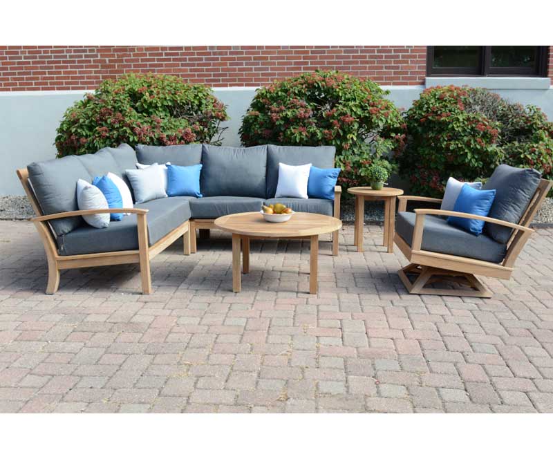 St. Lucia Teak Deep Seating Swivel Armchair- Three Birds Casual - Image 3